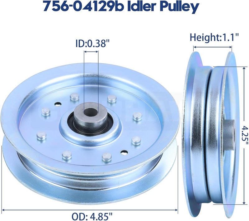 GUSUHAWK 753-08171 Idler Pulley Kit Replaces Cub Cadet 756-04129B Idler Pulley 756-04129, Cub Cadet 756-04129 Pulley, MTD 756-04129B, Troy Bilt Pulley 753-08171 Cub Cadet Idler Pulley Kit, 753-08068 - Image 4